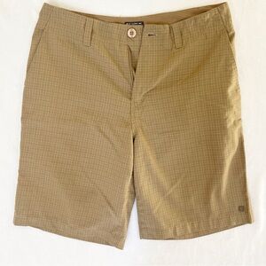 DC Men's Tan Plaid Shorts 34 Flat Front Skater Preppy Shorts